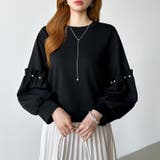 カジュアルに、ほんのりフェミニン。パールギャザースウェットトップス トレーナー | COCOMOMO | 詳細画像32