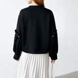 カジュアルに、ほんのりフェミニン。パールギャザースウェットトップス トレーナー | COCOMOMO | 詳細画像35