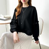 カジュアルに、ほんのりフェミニン。パールギャザースウェットトップス トレーナー | COCOMOMO | 詳細画像36