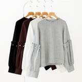 カジュアルに、ほんのりフェミニン。パールギャザースウェットトップス トレーナー | COCOMOMO | 詳細画像42