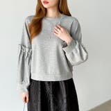 カジュアルに、ほんのりフェミニン。パールギャザースウェットトップス トレーナー | COCOMOMO | 詳細画像6