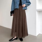 動くたび、表情が変わるチュールスカート ロングスカート スカート | COCOMOMO | 詳細画像18 