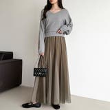 動くたび、表情が変わるチュールスカート ロングスカート スカート | COCOMOMO | 詳細画像35 