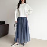 動くたび、表情が変わるチュールスカート ロングスカート スカート | COCOMOMO | 詳細画像8 