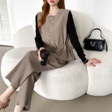 オンオフ寄り添う、ペプラムベストセットアップ ペプラム パンツセットアップ | COCOMOMO | 詳細画像19 