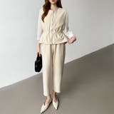 オンオフ寄り添う、ペプラムベストセットアップ ペプラム パンツセットアップ | COCOMOMO | 詳細画像2 