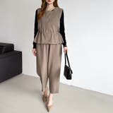 オンオフ寄り添う、ペプラムベストセットアップ ペプラム パンツセットアップ | COCOMOMO | 詳細画像21 