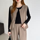 オンオフ寄り添う、ペプラムベストセットアップ ペプラム パンツセットアップ | COCOMOMO | 詳細画像23 