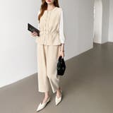 オンオフ寄り添う、ペプラムベストセットアップ ペプラム パンツセットアップ | COCOMOMO | 詳細画像3 