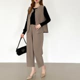 オンオフ寄り添う、ペプラムベストセットアップ ペプラム パンツセットアップ | COCOMOMO | 詳細画像13 