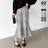 女性らしさを引き立てる、チェックマーメイドスカート チェックスカート | COCOMOMO | 詳細画像1