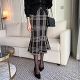 女性らしさを引き立てる、チェックマーメイドスカート チェックスカート | COCOMOMO | 詳細画像10