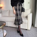 女性らしさを引き立てる、チェックマーメイドスカート チェックスカート | COCOMOMO | 詳細画像12