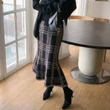 女性らしさを引き立てる、チェックマーメイドスカート チェックスカート | COCOMOMO | 詳細画像17