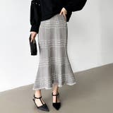 女性らしさを引き立てる、チェックマーメイドスカート チェックスカート | COCOMOMO | 詳細画像3