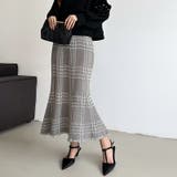 女性らしさを引き立てる、チェックマーメイドスカート チェックスカート | COCOMOMO | 詳細画像7