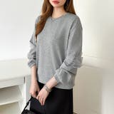 透け感チュールで魅せる、チュールドッキングトップス スウェット チュール袖 | COCOMOMO | 詳細画像10