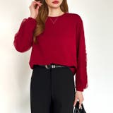 透け感チュールで魅せる、チュールドッキングトップス スウェット チュール袖 | COCOMOMO | 詳細画像23