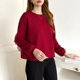 透け感チュールで魅せる、チュールドッキングトップス スウェット チュール袖 | COCOMOMO | 詳細画像26