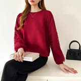 透け感チュールで魅せる、チュールドッキングトップス スウェット チュール袖 | COCOMOMO | 詳細画像27