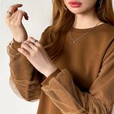 透け感チュールで魅せる、チュールドッキングトップス スウェット チュール袖 | COCOMOMO | 詳細画像33