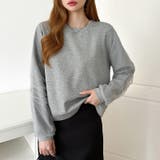 透け感チュールで魅せる、チュールドッキングトップス スウェット チュール袖 | COCOMOMO | 詳細画像8