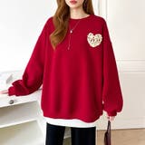 後ろ姿まで可愛い。サガラ刺繍ハートロゴトレーナー スウェット ロゴトレーナー | COCOMOMO | 詳細画像18 