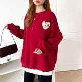 後ろ姿まで可愛い。サガラ刺繍ハートロゴトレーナー スウェット ロゴトレーナー | COCOMOMO | 詳細画像19 