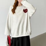 後ろ姿まで可愛い。サガラ刺繍ハートロゴトレーナー スウェット ロゴトレーナー | COCOMOMO | 詳細画像23 