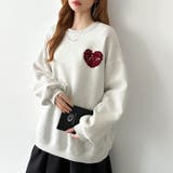 後ろ姿まで可愛い。サガラ刺繍ハートロゴトレーナー スウェット ロゴトレーナー | COCOMOMO | 詳細画像24 