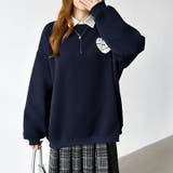 後ろ姿まで可愛い。サガラ刺繍ハートロゴトレーナー スウェット ロゴトレーナー | COCOMOMO | 詳細画像34 