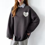 後ろ姿まで可愛い。サガラ刺繍ハートロゴトレーナー スウェット ロゴトレーナー | COCOMOMO | 詳細画像43 