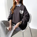 後ろ姿まで可愛い。サガラ刺繍ハートロゴトレーナー スウェット ロゴトレーナー | COCOMOMO | 詳細画像47 