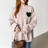 後ろ姿まで可愛い。サガラ刺繍ハートロゴトレーナー スウェット ロゴトレーナー | COCOMOMO | 詳細画像5 