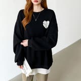 後ろ姿まで可愛い。サガラ刺繍ハートロゴトレーナー スウェット ロゴトレーナー | COCOMOMO | 詳細画像50 