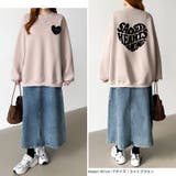 後ろ姿まで可愛い。サガラ刺繍ハートロゴトレーナー スウェット ロゴトレーナー | COCOMOMO | 詳細画像8 
