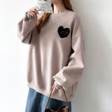 後ろ姿まで可愛い。サガラ刺繍ハートロゴトレーナー スウェット ロゴトレーナー | COCOMOMO | 詳細画像9 