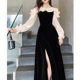 しなやかに艶めく、オフショルベロアドレス パーティードレス ベロアドレス | COCOMOMO | 詳細画像3