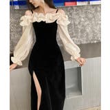 しなやかに艶めく、オフショルベロアドレス パーティードレス ベロアドレス | COCOMOMO | 詳細画像4