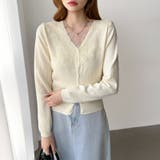 華やかレースで品よく彩る。レースネックカーディガン レース襟 カーディガン | COCOMOMO | 詳細画像23