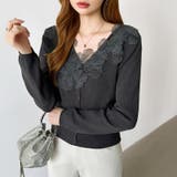 華やかレースで品よく彩る。レースネックカーディガン レース襟 カーディガン | COCOMOMO | 詳細画像3