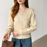 華やかレースで品よく彩る。レースネックカーディガン レース襟 カーディガン | COCOMOMO | 詳細画像34