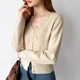 華やかレースで品よく彩る。レースネックカーディガン レース襟 カーディガン | COCOMOMO | 詳細画像36