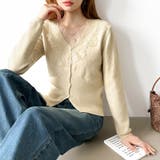 華やかレースで品よく彩る。レースネックカーディガン レース襟 カーディガン | COCOMOMO | 詳細画像41