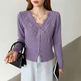 華やかレースで品よく彩る。レースネックカーディガン レース襟 カーディガン | COCOMOMO | 詳細画像14