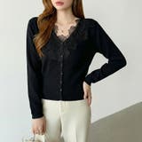 華やかレースで品よく彩る。レースネックカーディガン レース襟 カーディガン | COCOMOMO | 詳細画像10