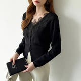 華やかレースで品よく彩る。レースネックカーディガン レース襟 カーディガン | COCOMOMO | 詳細画像11