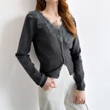 華やかレースで品よく彩る。レースネックカーディガン レース襟 カーディガン | COCOMOMO | 詳細画像8