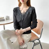 華やかレースで品よく彩る。レースネックカーディガン レース襟 カーディガン | COCOMOMO | 詳細画像9