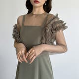 シアー×チュールの3点セットドレス パーティードレス 結婚式 | COCOMOMO | 詳細画像17